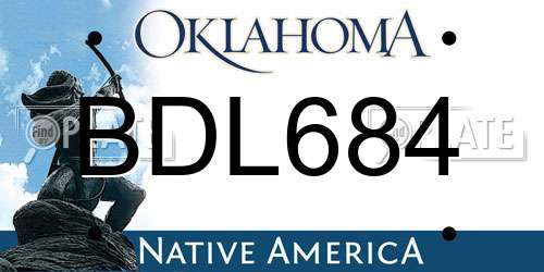 BDL684 Oklahoma License Plate