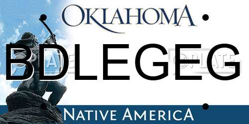 BDLEGEG Oklahoma License Plate