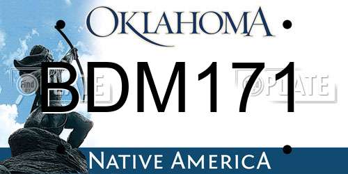 BDM171 Oklahoma License Plate