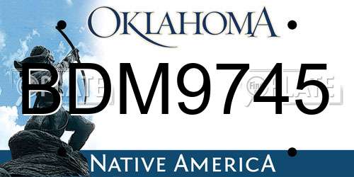 BDM9745 Oklahoma License Plate