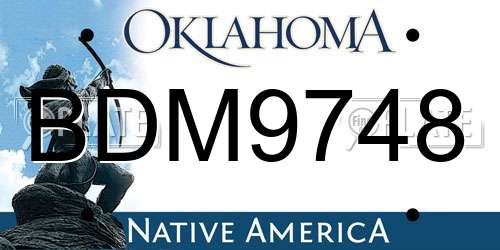 BDM9748 Oklahoma License Plate