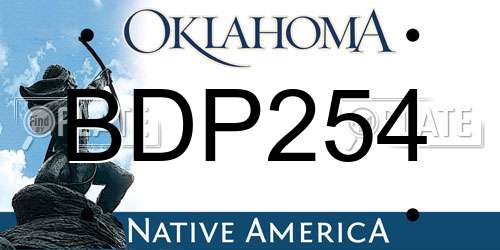 BDP254 Oklahoma License Plate