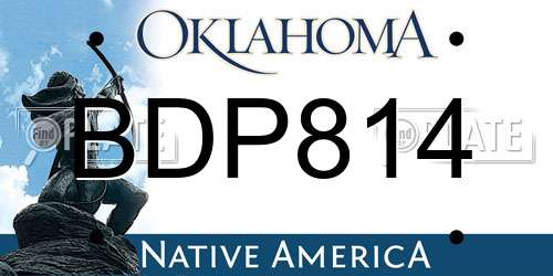 BDP814 Oklahoma License Plate