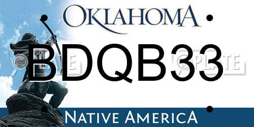 BDQB33 Oklahoma License Plate