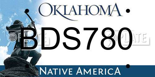 BDS780 Oklahoma License Plate