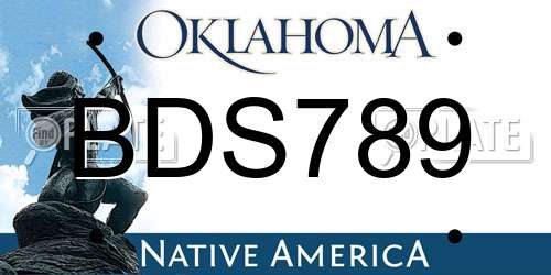 BDS789 Oklahoma License Plate