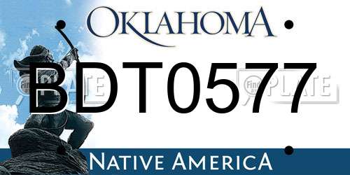 BDT0577 Oklahoma License Plate