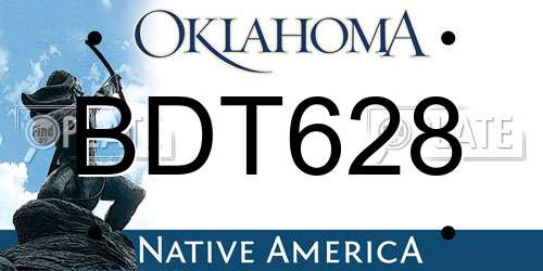 BDT628 Oklahoma License Plate