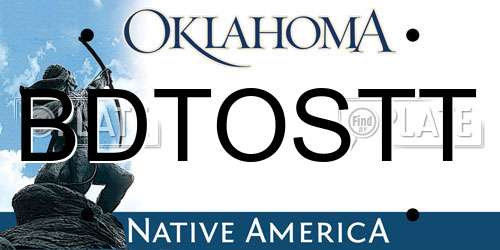BDTOSTT Oklahoma License Plate