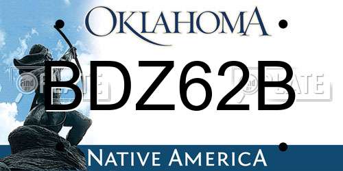 BDZ62B Oklahoma License Plate