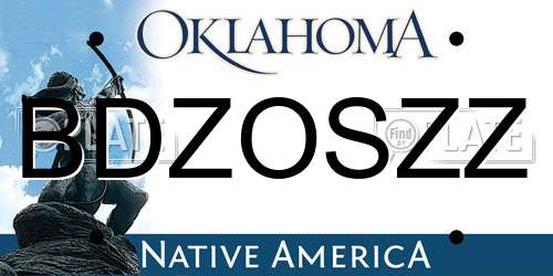 BDZOSZZ Oklahoma License Plate