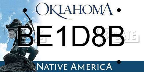 BE1D8B Oklahoma License Plate