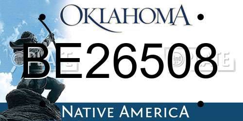 BE26508 Oklahoma License Plate