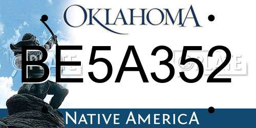BE5A352 Oklahoma License Plate