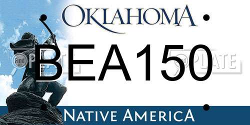 BEA150 Oklahoma License Plate