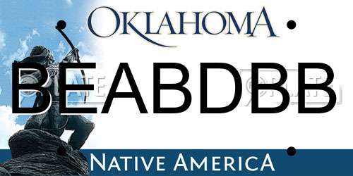 BEABDBB Oklahoma License Plate