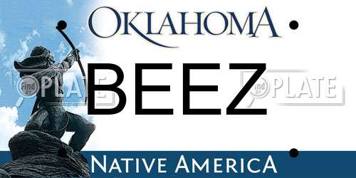 BEEZ Oklahoma License Plate