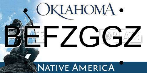 BEFZGGZ Oklahoma License Plate