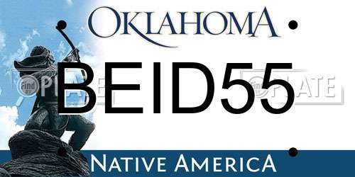 BEID55 Oklahoma License Plate