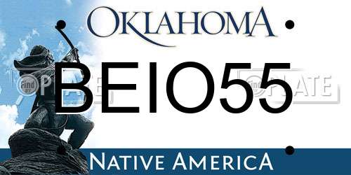 BEIO55 Oklahoma License Plate
