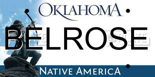 BELROSE Oklahoma License Plate