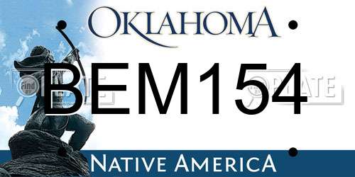 BEM154 Oklahoma License Plate