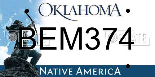 BEM374 Oklahoma License Plate