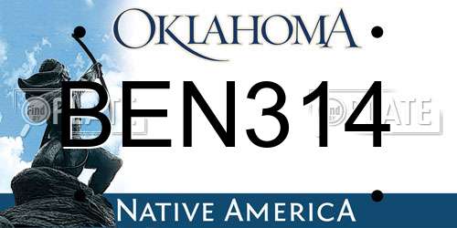 BEN314 Oklahoma License Plate