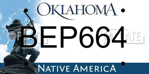 BEP664 Oklahoma License Plate