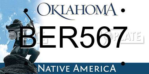 BER567 Oklahoma License Plate