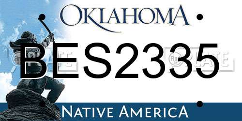 BES2335 Oklahoma License Plate