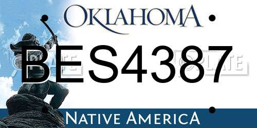 BES4387 Oklahoma License Plate