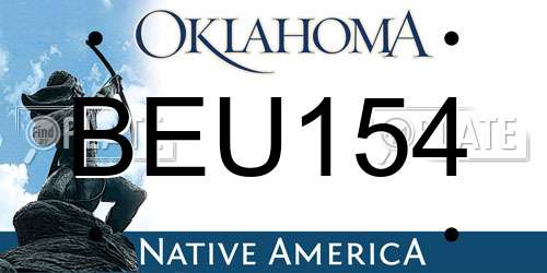 BEU154 Oklahoma License Plate