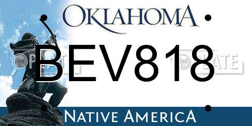 BEV818 Oklahoma License Plate