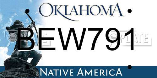 BEW791 Oklahoma License Plate