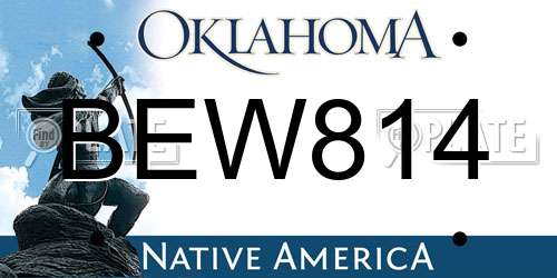 BEW814 Oklahoma License Plate