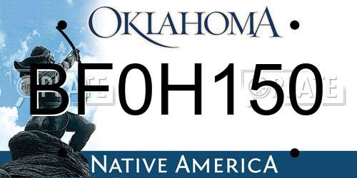 BF0H150 Oklahoma License Plate