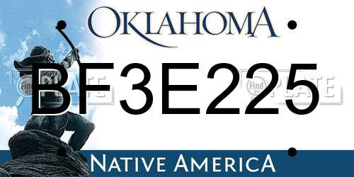 BF3E225 Oklahoma License Plate