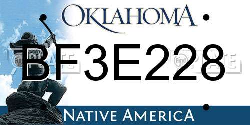 BF3E228 Oklahoma License Plate