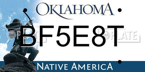 BF5E8T Oklahoma License Plate