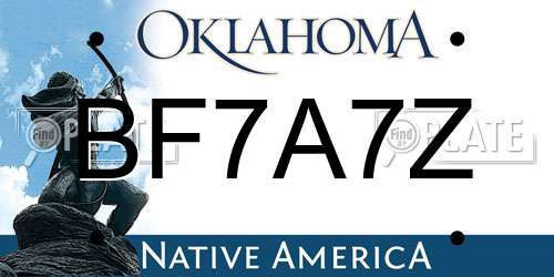 BF7A7Z Oklahoma License Plate