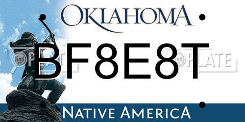 BF8E8T Oklahoma License Plate