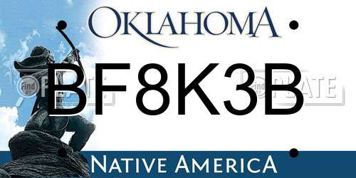 BF8K3B Oklahoma License Plate