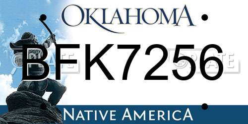 BFK7256 Oklahoma License Plate