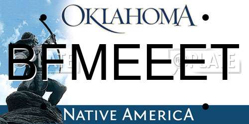 BFMEEET Oklahoma License Plate