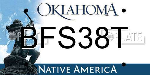BFS38T Oklahoma License Plate
