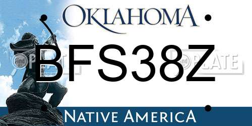 BFS38Z Oklahoma License Plate