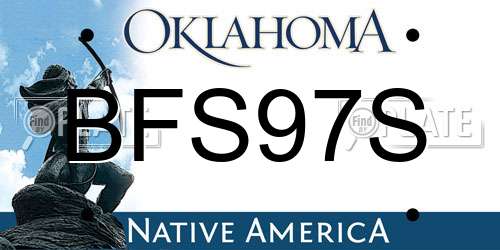 BFS97S Oklahoma License Plate