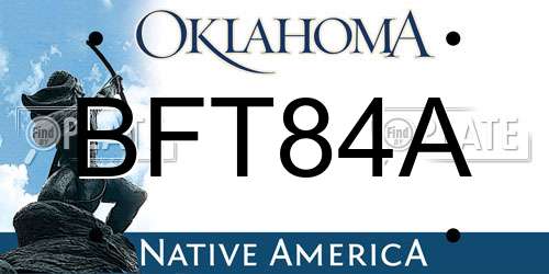 BFT84A Oklahoma License Plate