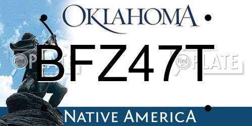 BFZ47T Oklahoma License Plate